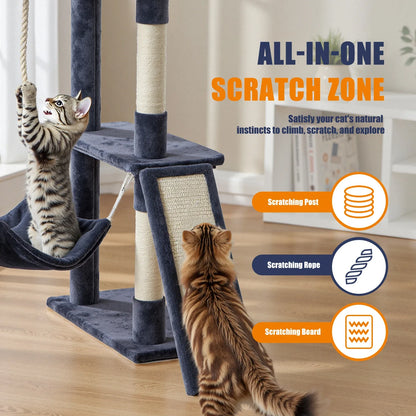 JHK Multi Level Cat Tree Tower for Indoor Cats Sisal